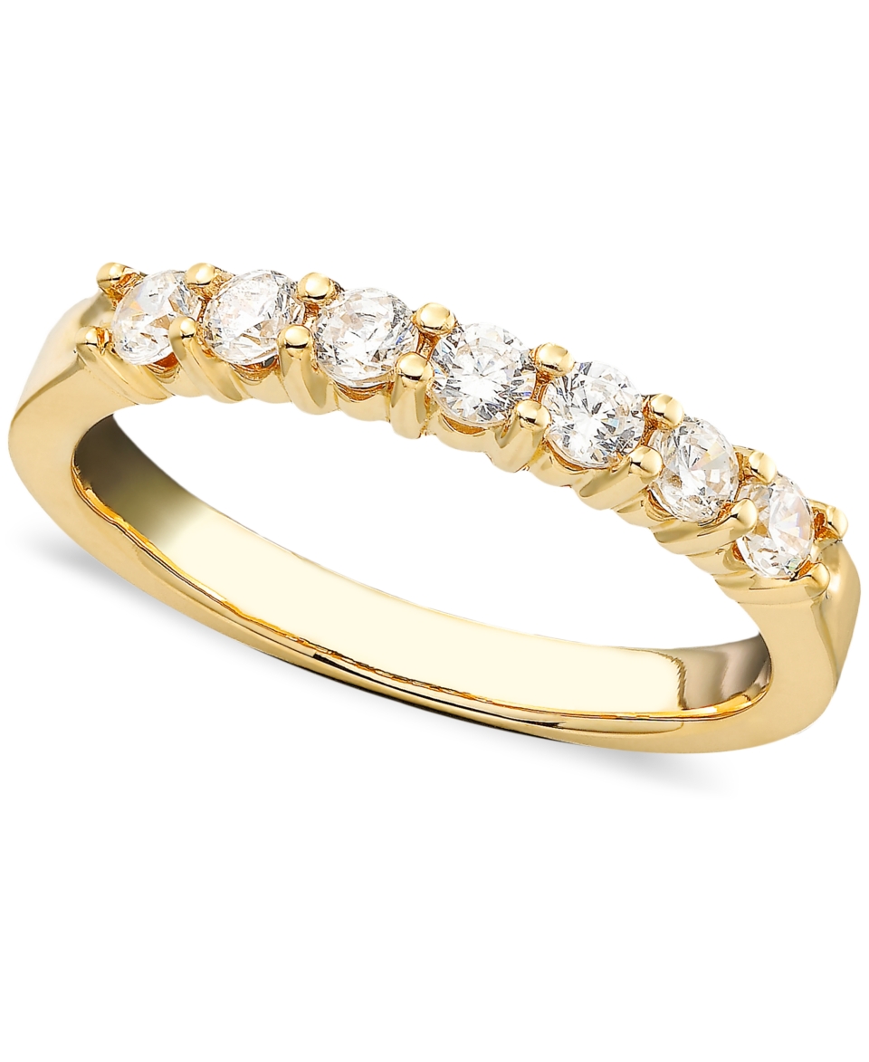 Diamond Ring, 14k Gold Seven Diamond Band (1/2 ct. t.w.)   Diamonds 