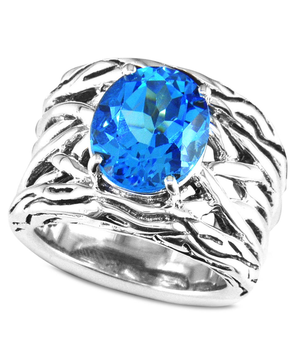 Balissima by EFFY Blue Topaz Weave Band Ring (5 3/4 ct. t.w.) in Sterling Silver   Jewelry & Watches