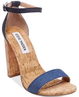 cork block heel sandals