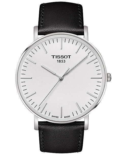 Tissot Men S Swiss T Classic Black Leather Strap Watch 42mm T1096101603100 Reviews All Fine Jewelry Jewelry Watches Macy S
