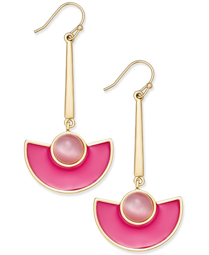 kate spade new york 14k GoldPlated Cat's Eye Stone and Pink Enamel
