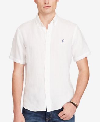ralph lauren linen short sleeve shirt