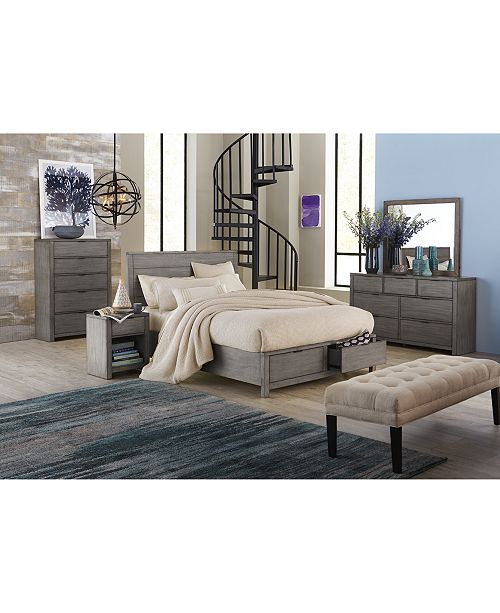 Furniture Tribeca Storage Bedroom Furniture 3 Pc Set Queen Bed Chest Nightstand Created For Macy S Reviews Furniture Macy S