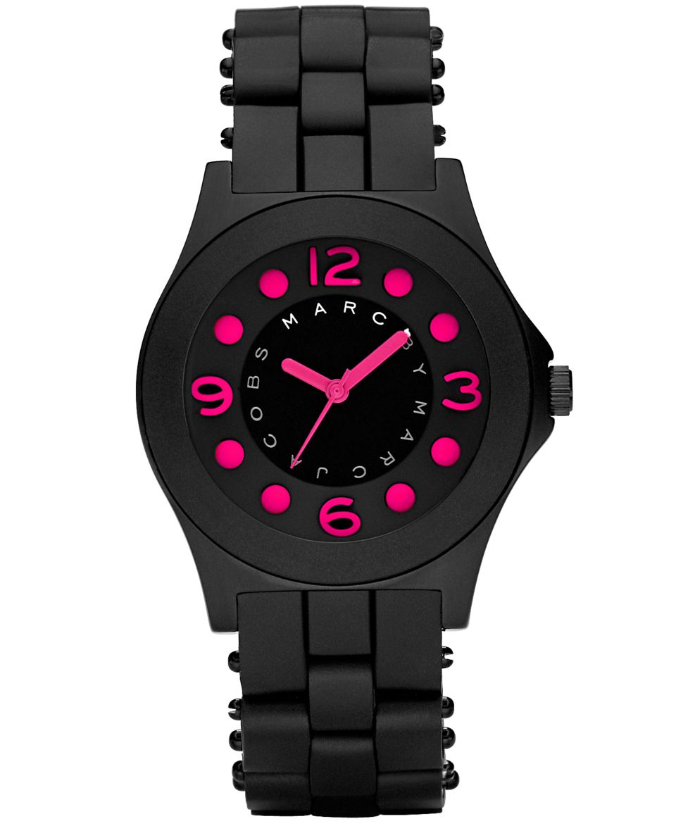 Marc by Marc Jacobs Watch, Womens Pelly Black Silicone Wrapped 