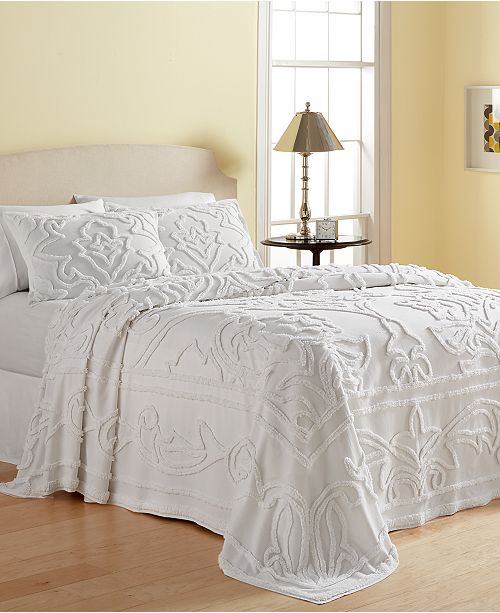 Martha Stewart Collection Closeout Wooster 100 Cotton Tufted Chenille Bedspread And Sham Collection Created For Macy S Reviews Quilts Bedspreads Bed Bath Macy S