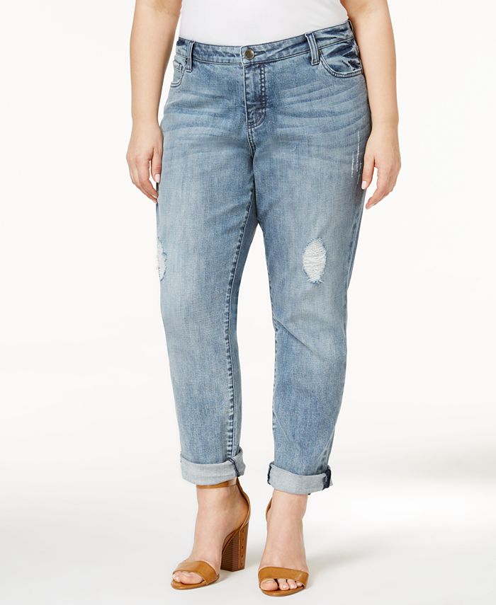 Kut from the Kloth Plus Size Catherine Destructed Boyfriend Jeans ...