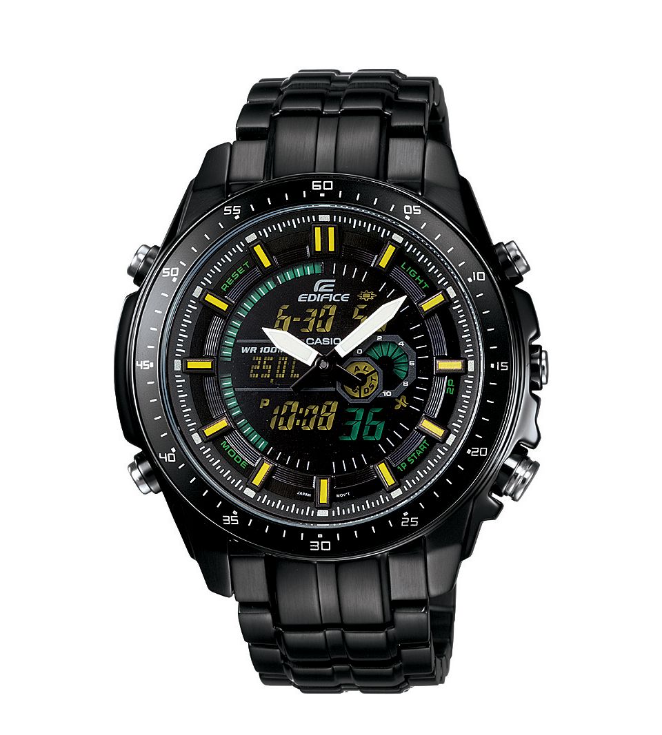 Casio Watch, Mens Digital Analog Edifice Black Label Ion Plated