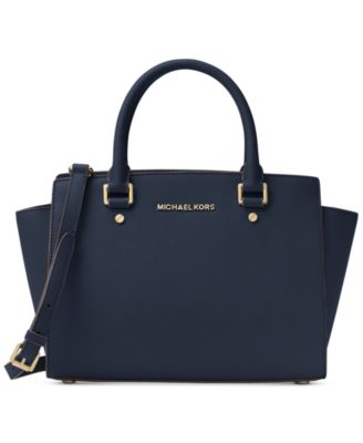 michael kors navy and white purse