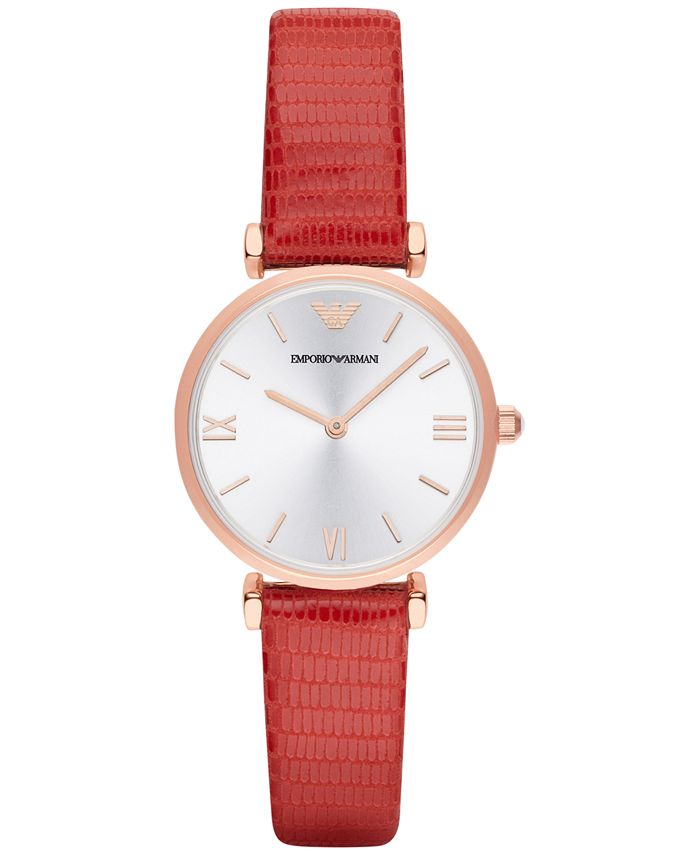 Leather strap emporio armani ladies watch clearance