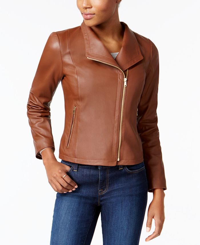 Cole Haan Leather Moto Jacket Reviews Macy S