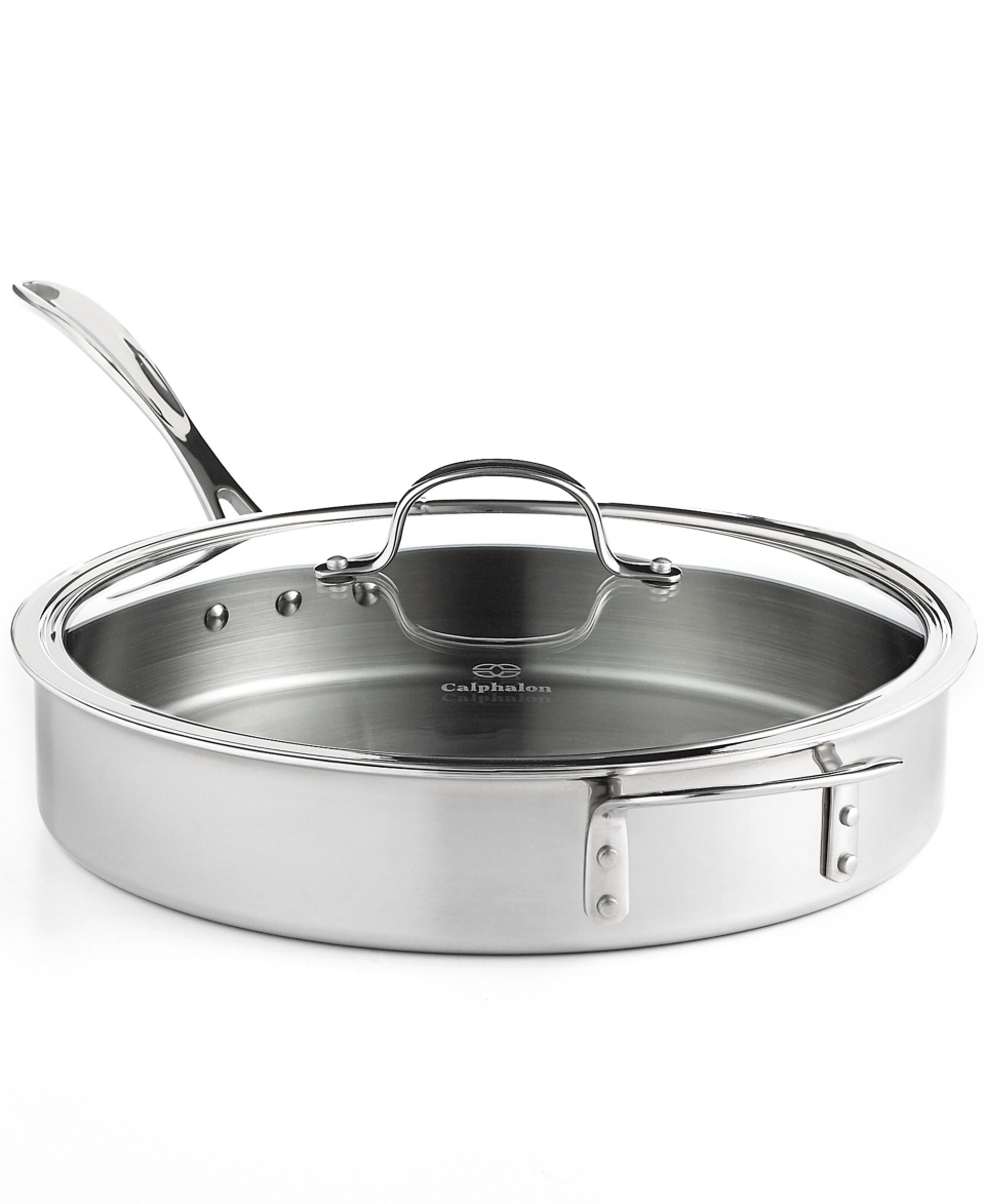 Calphalon Saute Pan, Tri Ply Stainless Steel 5 Qt.