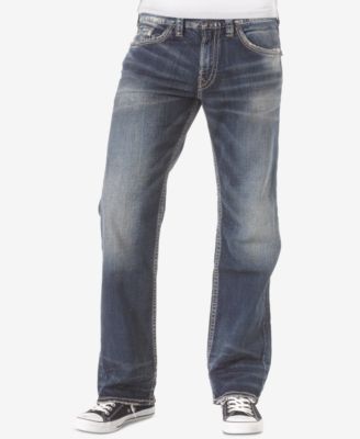 mens silver jeans zac flap