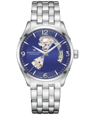 Мужские швейцарские часы Hamilton Jazzmaster с браслетом из нержавеющей стали 42 мм белого цвета