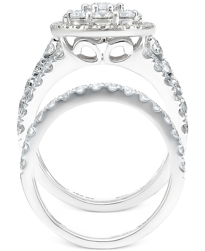 Macy's Diamond Flower Cluster MultiRow Ring (4 ct. t.w.) in 14k White