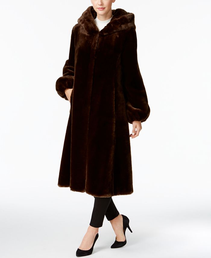 Jones New York Faux-Fur Hooded Maxi Coat & Reviews - Coats - Women - Macy's