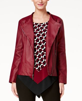 red leather jacket macys