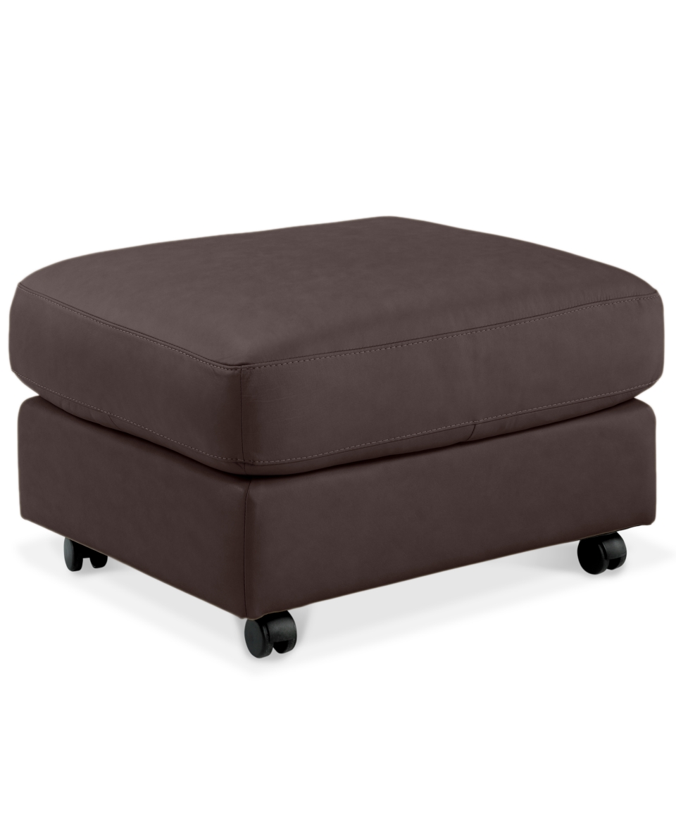 Blair Leather Ottoman, 30W x 25D x 17H   furniture