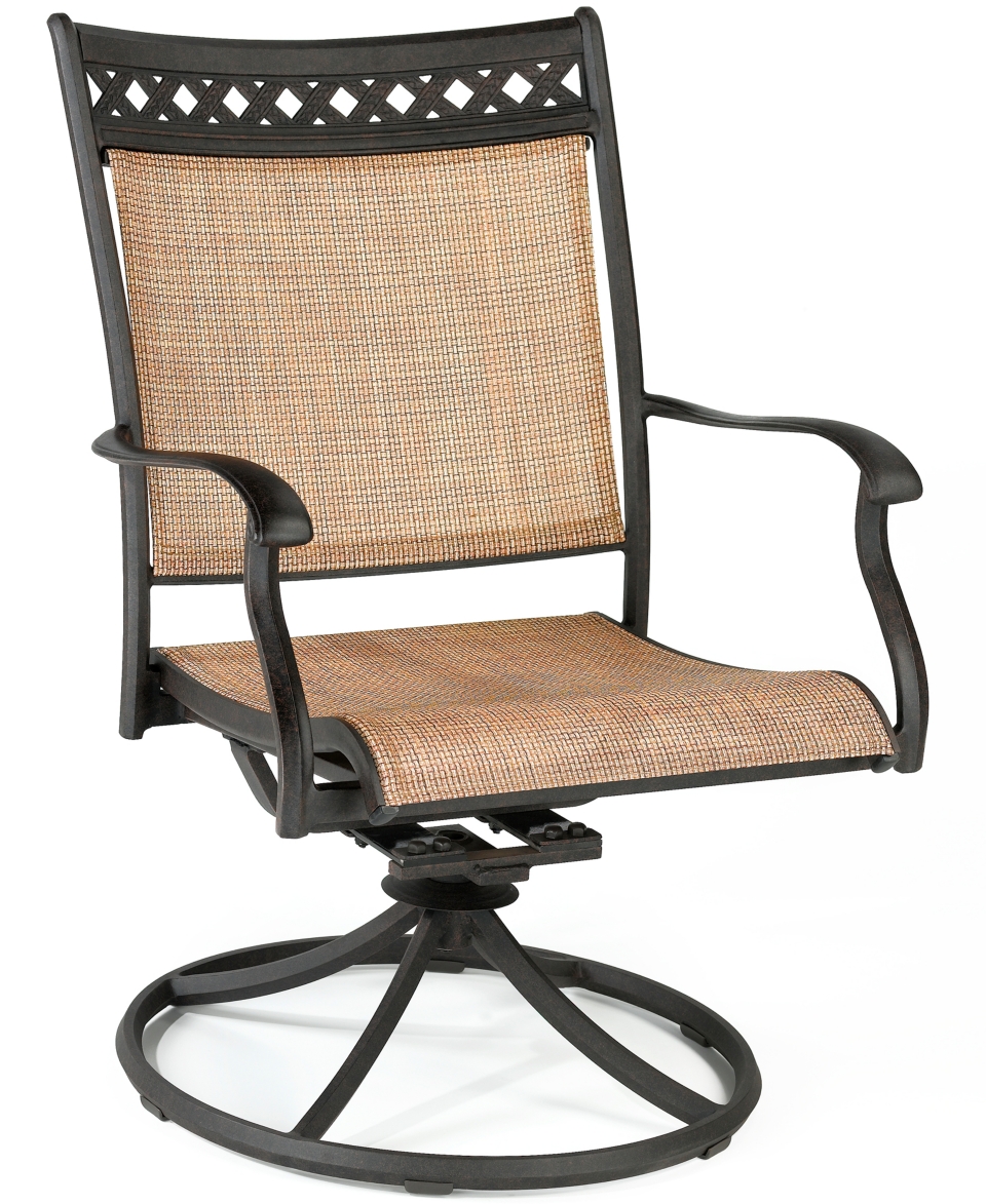 Vintage Patio Chair, Outdoor Sling Swivel Rocker