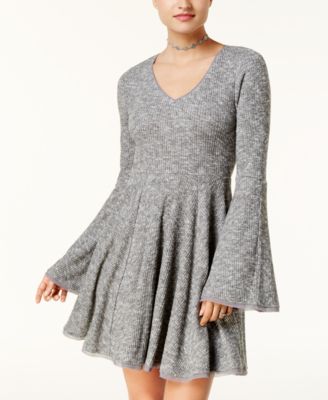 bell sleeve fit and flare dress