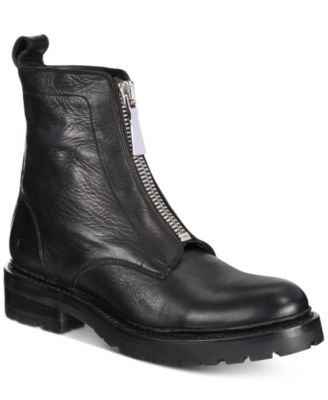 black zip up boots womens
