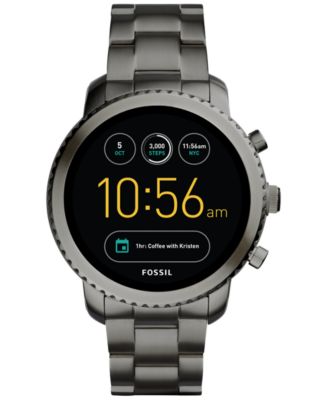 fossil q men's gen 3 explorist stainless steel and silicone smartwatch