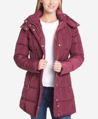 tommy hilfiger belted quilted coat