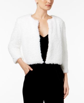 calvin klein faux fur short jacket