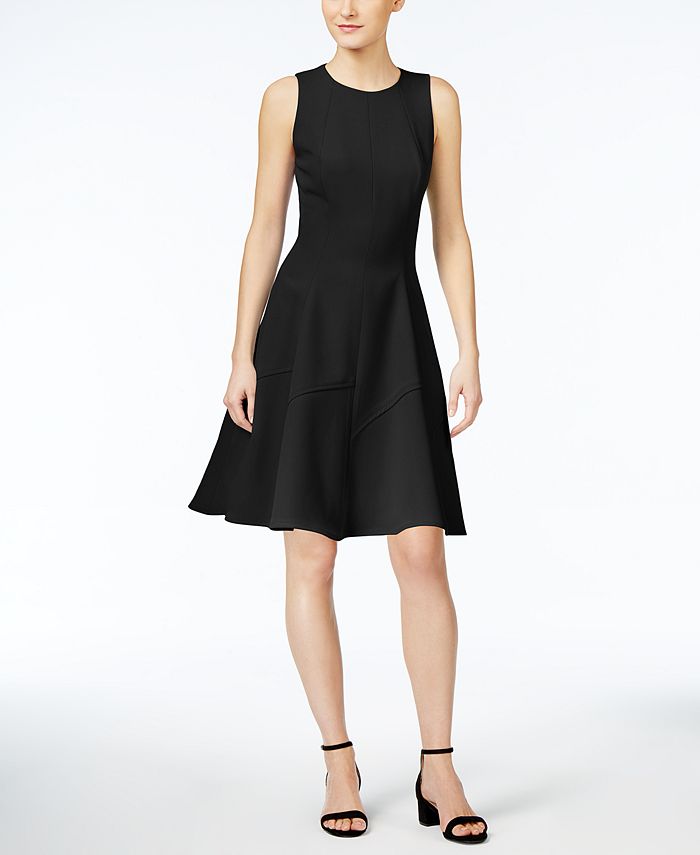 Anne Klein Seamed Crepe Fit & Flare Dress & Reviews - Dresses - Women ...