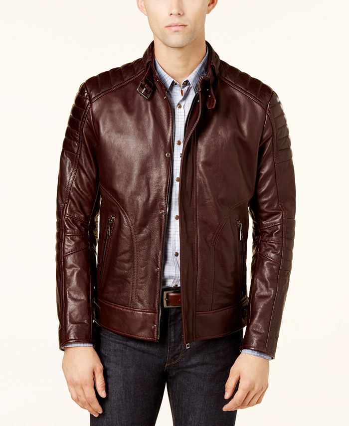 Hugo Boss Men's Leather Jacket & Reviews Coats & Jackets Men Macy's
