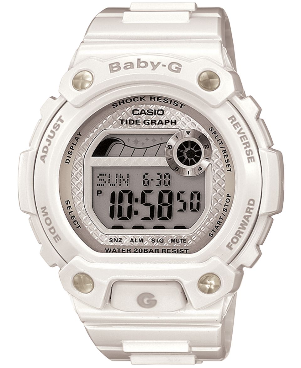 Baby G Watch, Womens Digital White Resin Strap 45x49mm BG6900 7   All