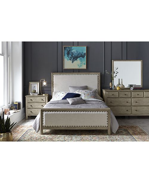 Furniture Parker Upholstered Bedroom Furniture 3 Pc Set Queen Bed Dresser Nightstand Created For Macy S Reviews Furniture Macy S