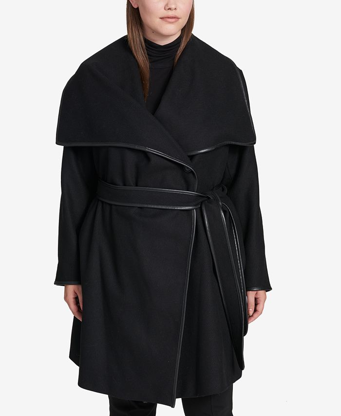 dkny plus size coats