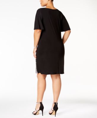 msk plus size beaded shift dress