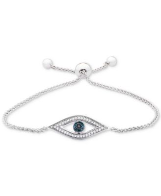 Diamond Evil-Eye Bolo Bracelet (1/6 ct 