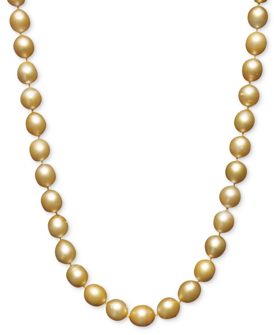 Pearl Necklace, 18 14k Gold Cultured Golden South Sea Pearl Graduated