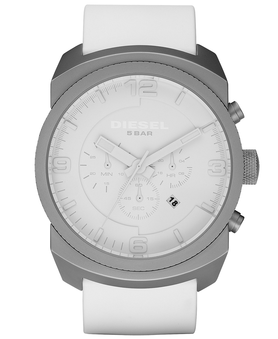 Diesel Watch, White Silicone Strap 57x45mm DZ1450   All Watches