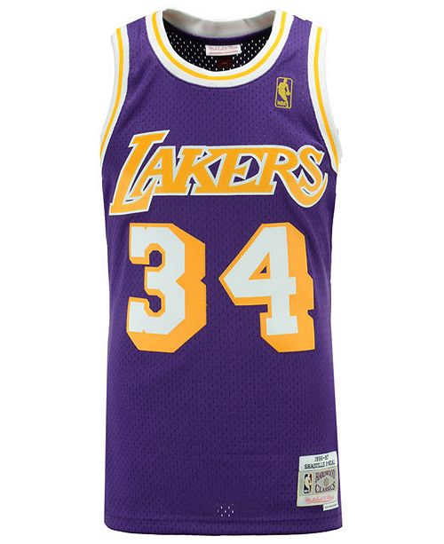 Mitchell Ness Men S Shaquille O Neal Los Angeles Lakers Hardwood Classic Swingman Jersey Reviews Sports Fan Shop By Lids Men Macy S
