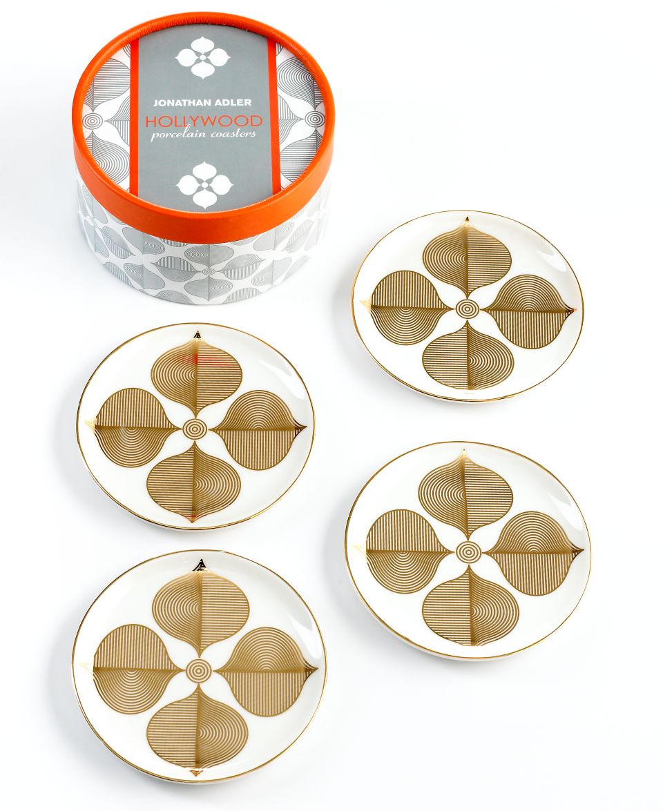 Jonathan Adler Coasters, Set of 4 Acid Palm   Bar & Wine Accessories