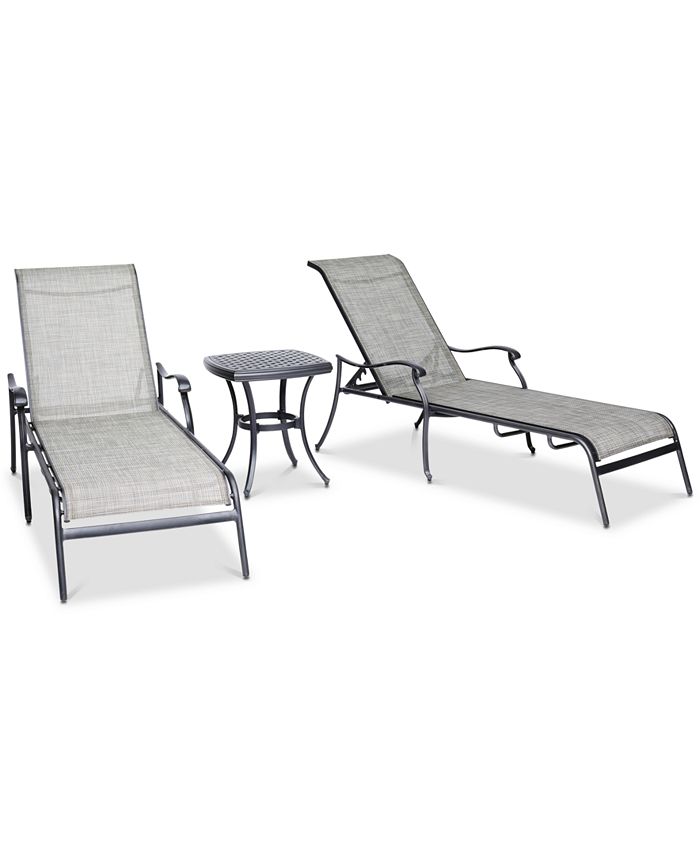 Furniture Vintage II Outdoor Cast Aluminum 3Pc. Chaise Set (2 Sling