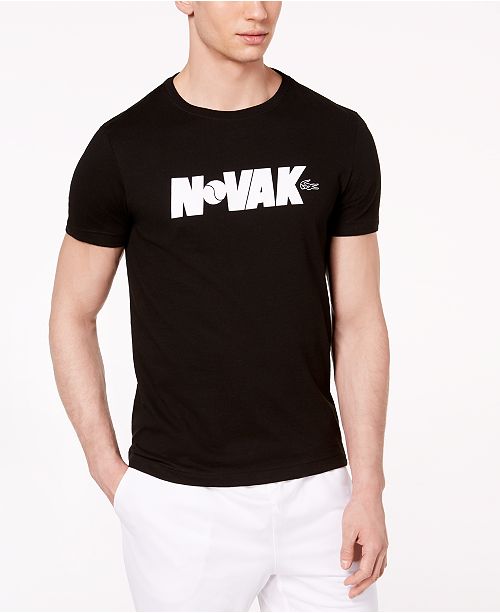 Lacoste Men S Novak Djokovic Ultra Dry Graphic Print T Shirt Reviews T Shirts Men Macy S