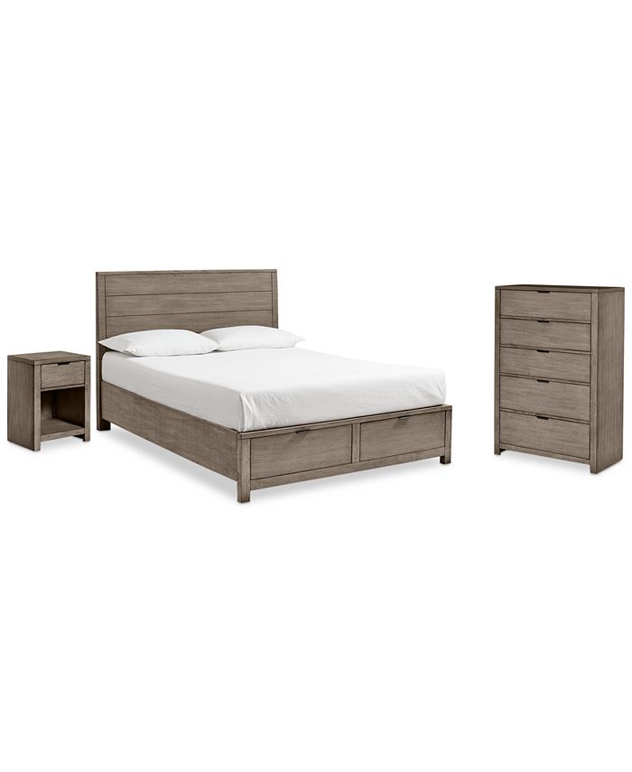 Furniture Tribeca Storage Bedroom Furniture 3 Pc Set Queen Bed Chest Nightstand Created For Macys Reviews Furniture Macys
