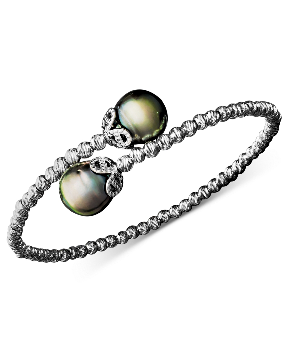 Pearl Bracelet, Sterling Silver Cultured Tahitian Pearl (9mm) and