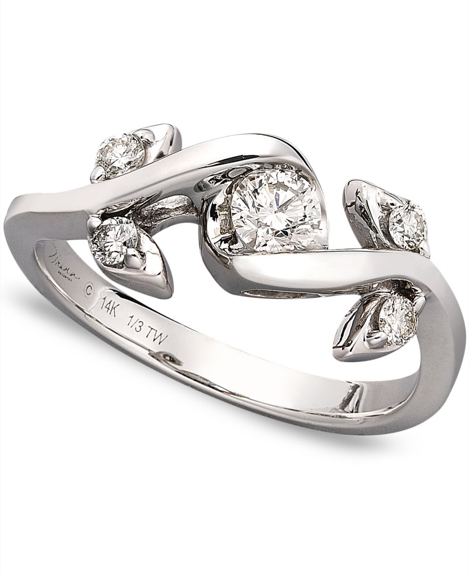 Sirena Diamond Ring, 14k White Gold Diamond Flower Ring (1/3 ct. t.w.)