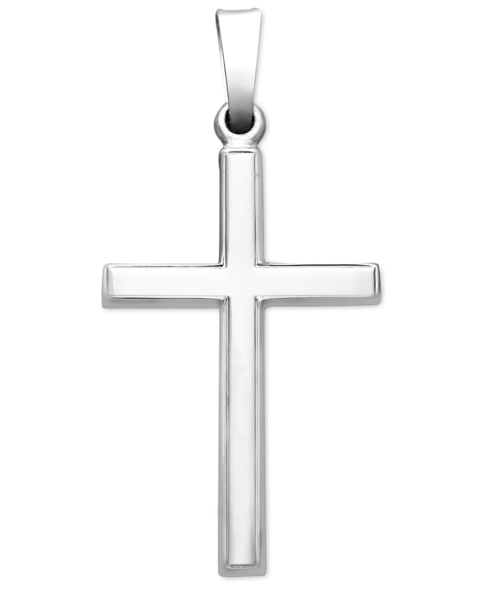 14k White Gold Pendant, Traditional Cross   Necklaces   Jewelry