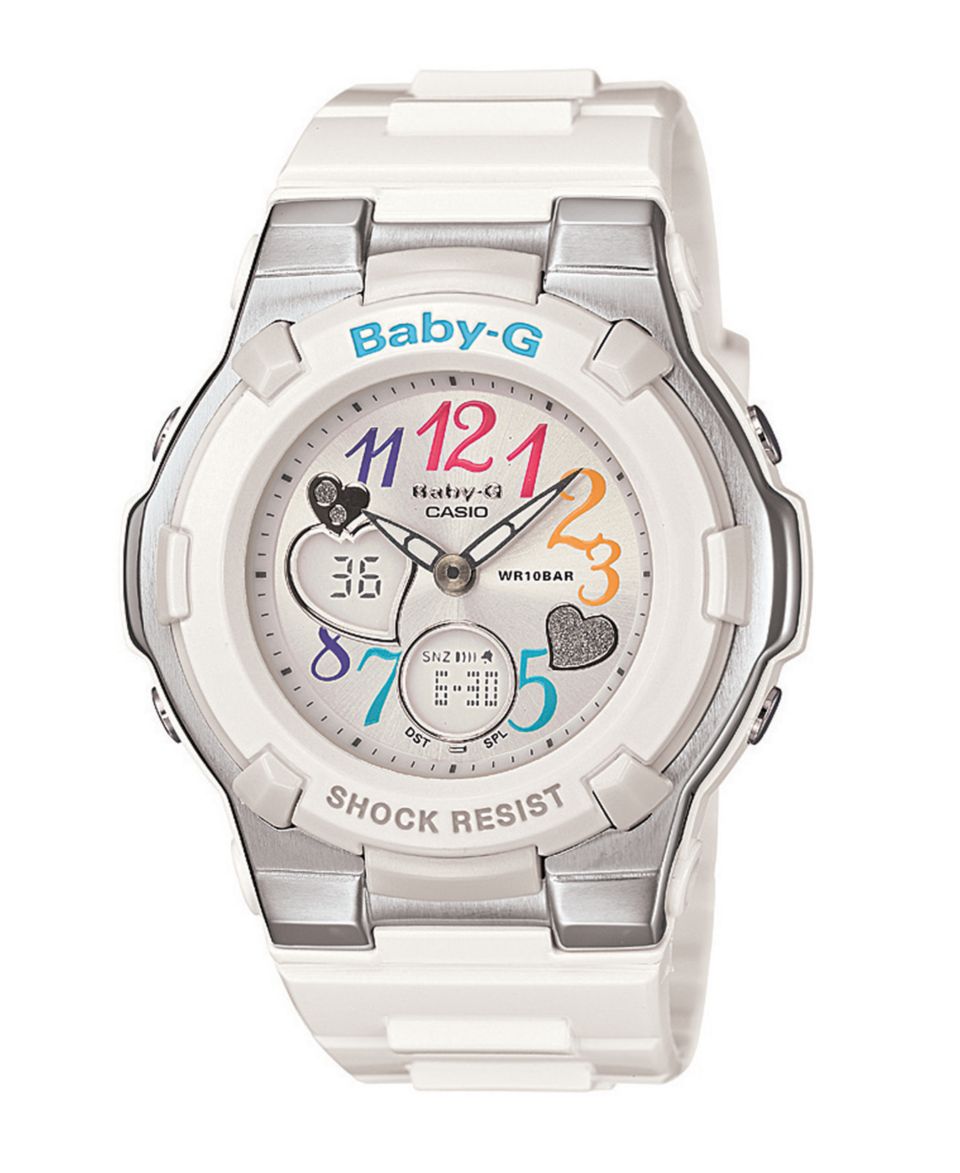 Baby G Watch, Womens Analog Digital White Resin Strap BGA116 7B