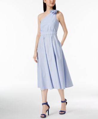 one shoulder calvin klein dress