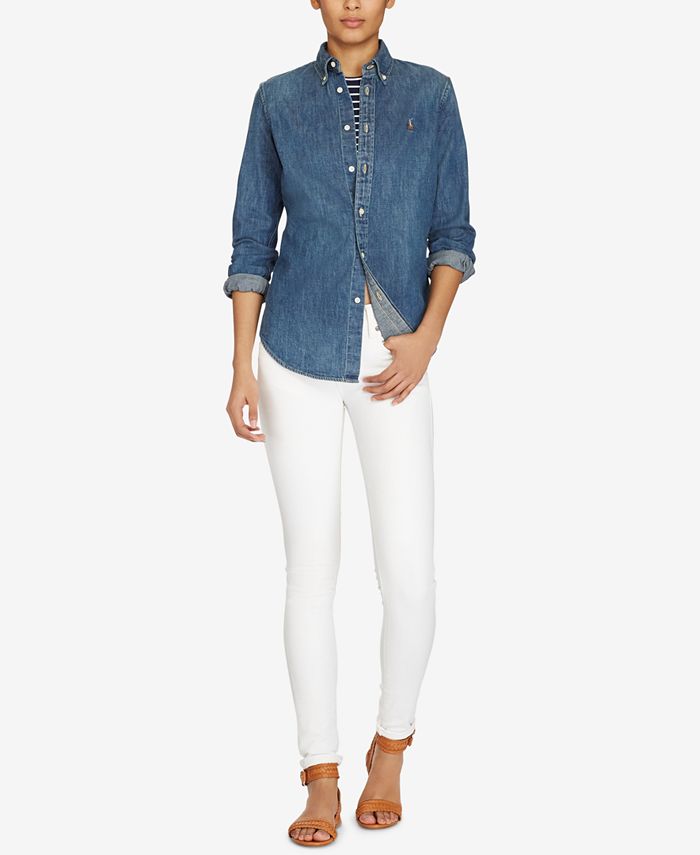 polo ralph lauren slim fit denim shirt