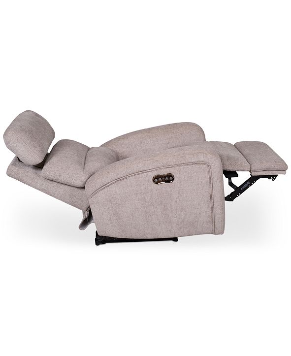 Furniture Stellarae Fabric Power Recliner With Power Headrest And USB