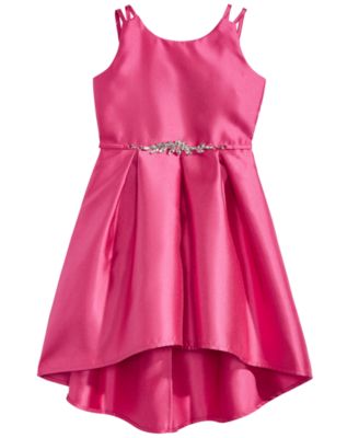 girls pink satin dress