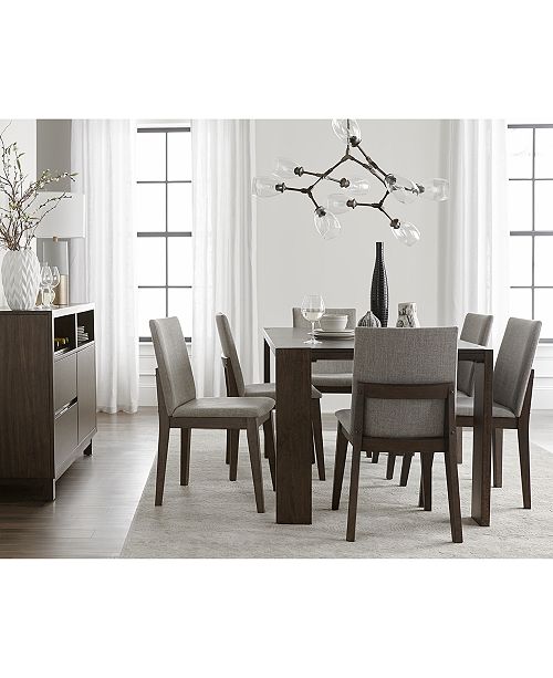 Furniture Closeout Crosby Dining Furniture 7 Pc Set Table 6 Upholstered Side Chairs Created For Macy S Reviews Furniture Macy S